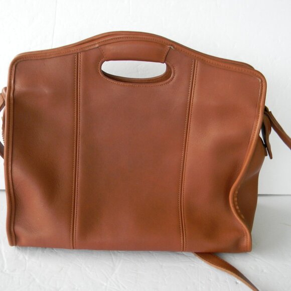 VINTAGE COACH LARGE SHOPPER TOTE/CROSSBODY TAN BROWN LEATHER GREAT COND 9995 - Picture 1 of 15